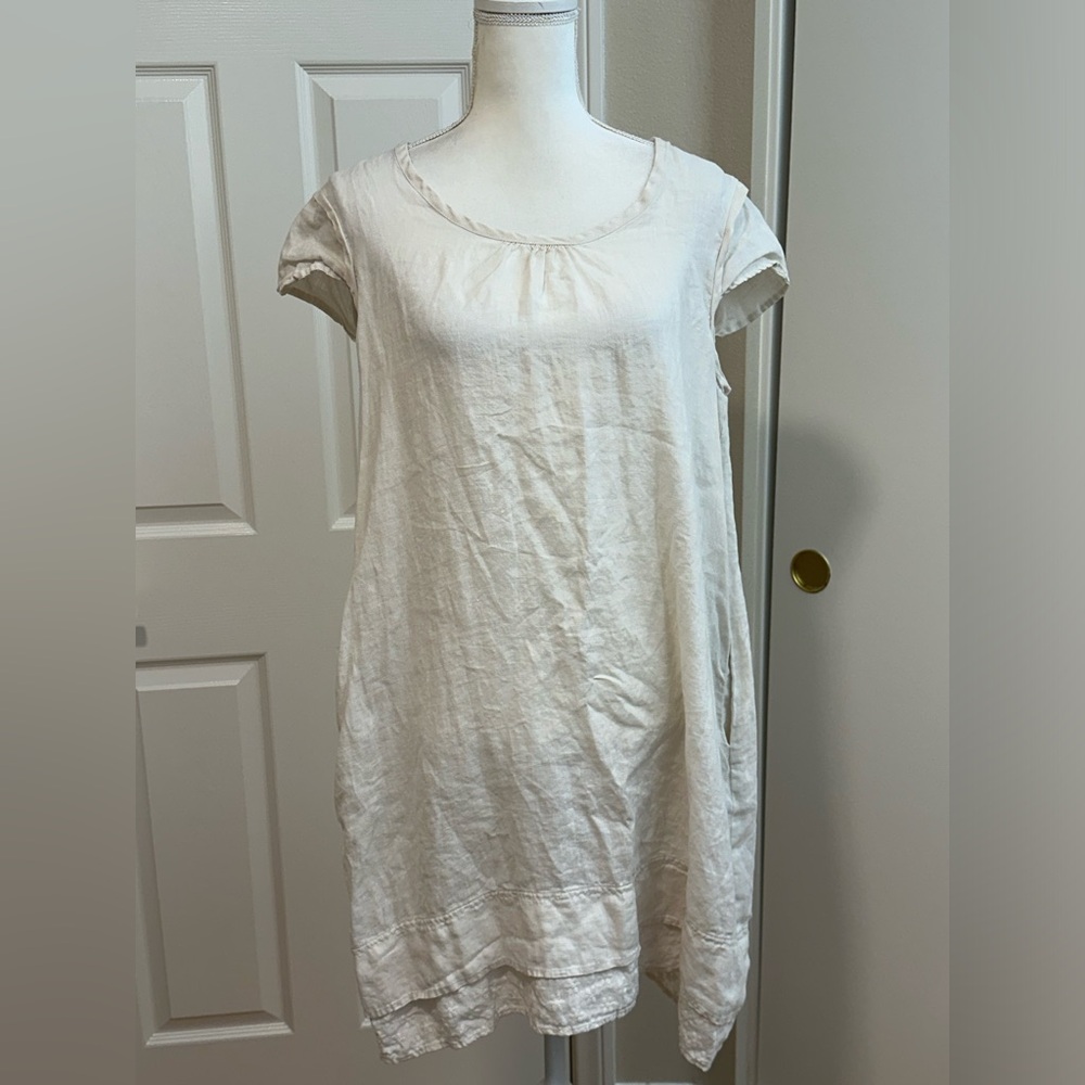 Women’s MALVIN Hamburg Germany I love Linen Large shift dress